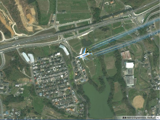 GoogleMapに写った飛行機 １